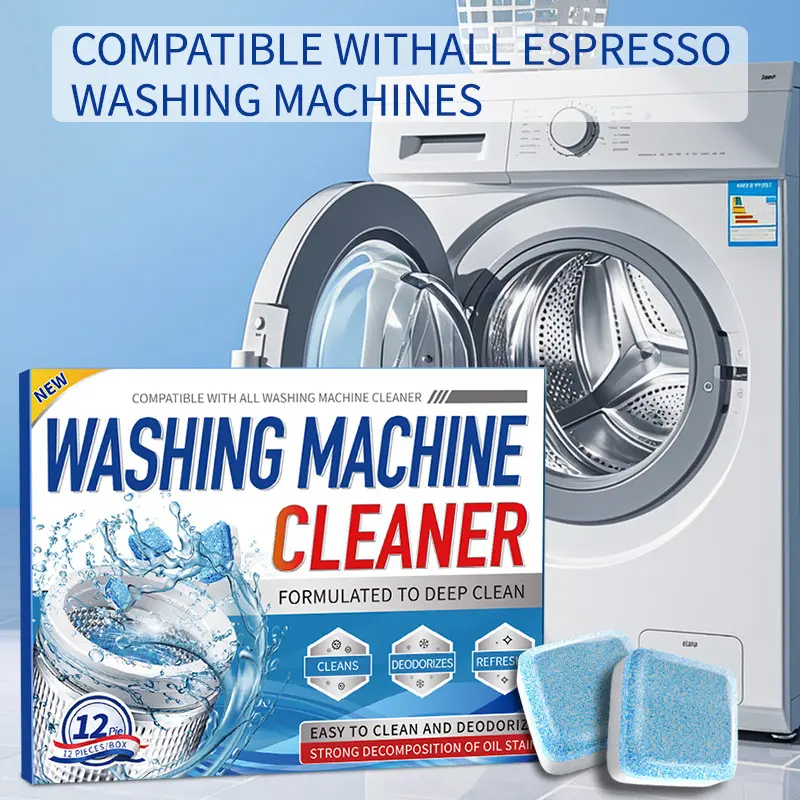 Washing Machine Cleaner & Dishwasher Cleaner Deep Cleaning Tablets - Cleaning Agent 24-Pack Bundle Compatible with Front Loader - Top Loader & He Machines and all Dishwashers Removes Buildup Lime Scales and residues - Septic Safe Cleaning Products