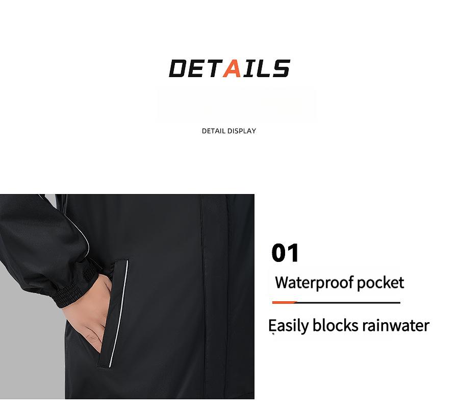 Men's Reflective Waterproof Rain Suit, Lightweight Windproof Jacket & Pants Set, Outdoor Rainwear for Riding, Travel and Camping