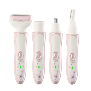 Bikini Trimmer for Women,Electric Shaver and Razor Rechargeable 2-in-1Body and Facial Epilator, Dual Heads for PainlessTrimming of Pubic Hair, Face, Underarms and Legs,IPX7 Waterproof. Gift Shaving Grooming