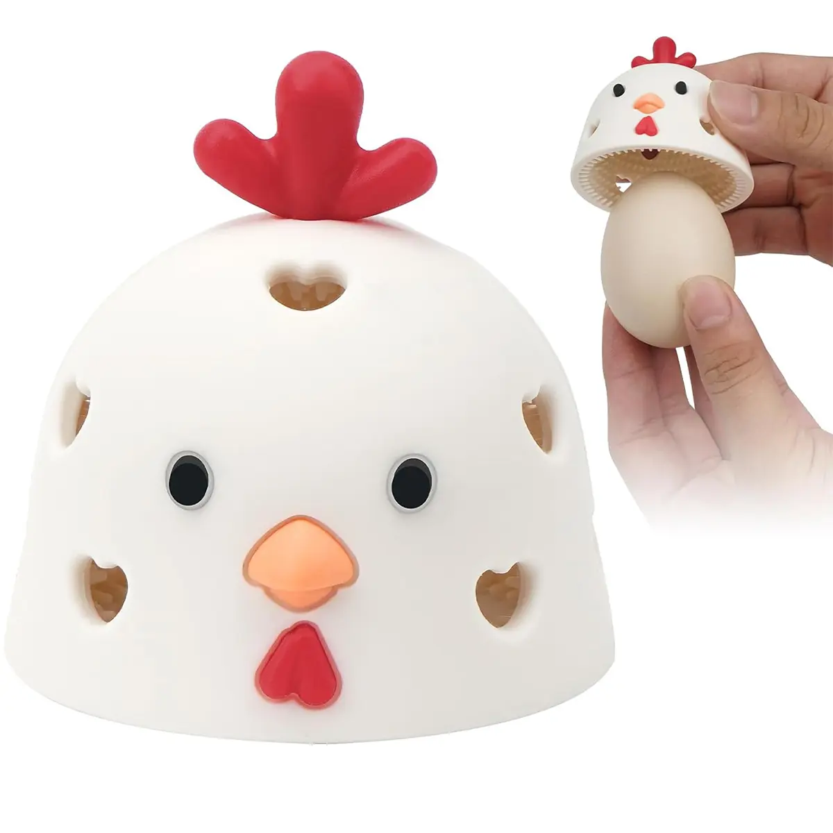 Fathersdaygift Flexible Silicone Cleaning Brush, Multi-Use Soft Scrubber for Farm Fresh Eggs, Fruits Vegetables, Non-Slip Handheld Kitchen & Chicken Coop Accessory Egg Cleaner for Fresh Eggs Egg Washer Egg Scrubber for Fresh Eggs Fathers Day Gifts