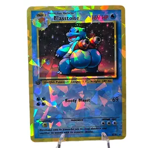 Blasstoise Custom Holographic Card - Rainbow Glass Finish - Absolute Unit Edition - Funny Collectible Art