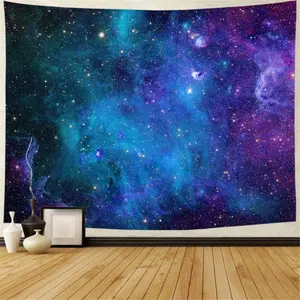 Galaxy Tapestry Blue Starry Sky Universe Space Tapestries Wall Hanging Mysterious Nebula Stars Backdrop for Living Room Dorm