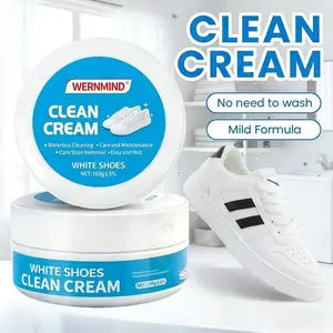 Shoe Oil Cleaner Paste Multi-Functional No-Wash Solid with Sponge, Stain Remover for Leather, Silicone, Car Interior, Footwear, Gentle Non-Irritating Eco-Friendly, Sneaker Stain Remover