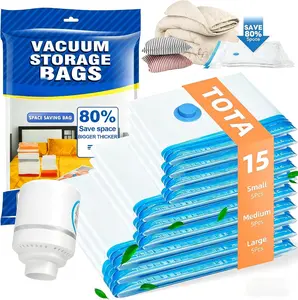Vacuum Seal Bags for Clothing with Electric Air Pump,   Luggage and Suitcase, Space Saver for Clothes and Clothing Travel hat organizer
