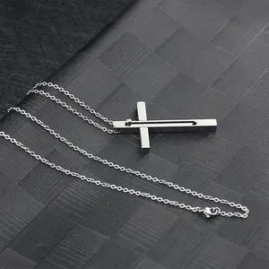 Stainless Steel Cross Toothpick reusable telescopic toothpick Necklace