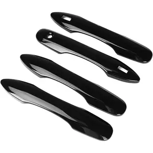 Car Door Handle Cover Protector Compatible for 2018-2023 2024 2025 Toyota Camry Accessories Compatible for Toyota Corolla Venza 2024 2023-2020 (with 2 Smart Key Holes, Glossy Black)