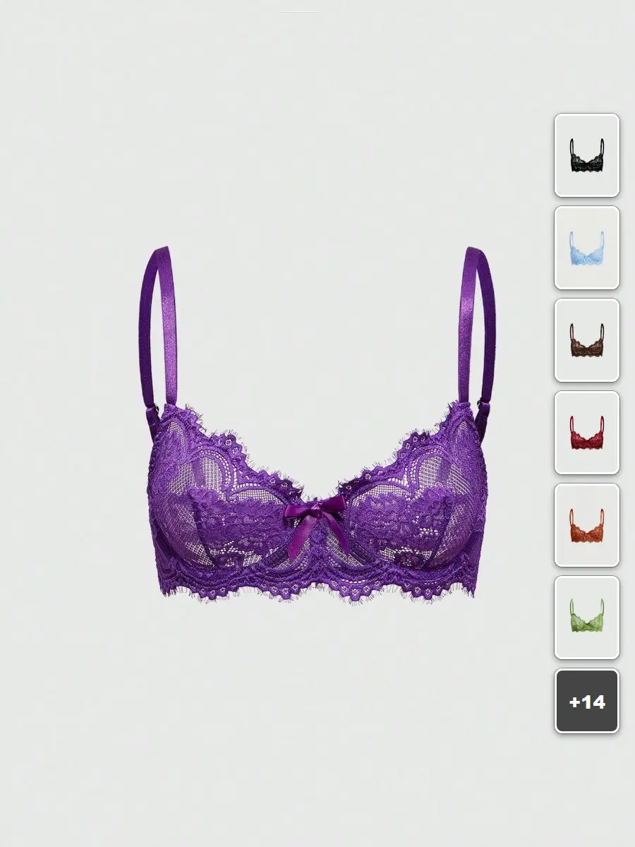 Goth Lace Bralette Floral Underwire Triangle Cup Dark Academia Clubwear