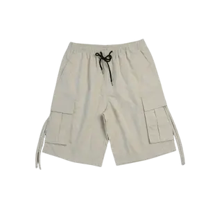 men's cargo shorts, casual shorts, streetwear shorts, utility shorts，strap detail shorts, elastic waist shorts, drawstring casual shorts，gorpcore, utility fashion, neutral streetwear, minimalist utility