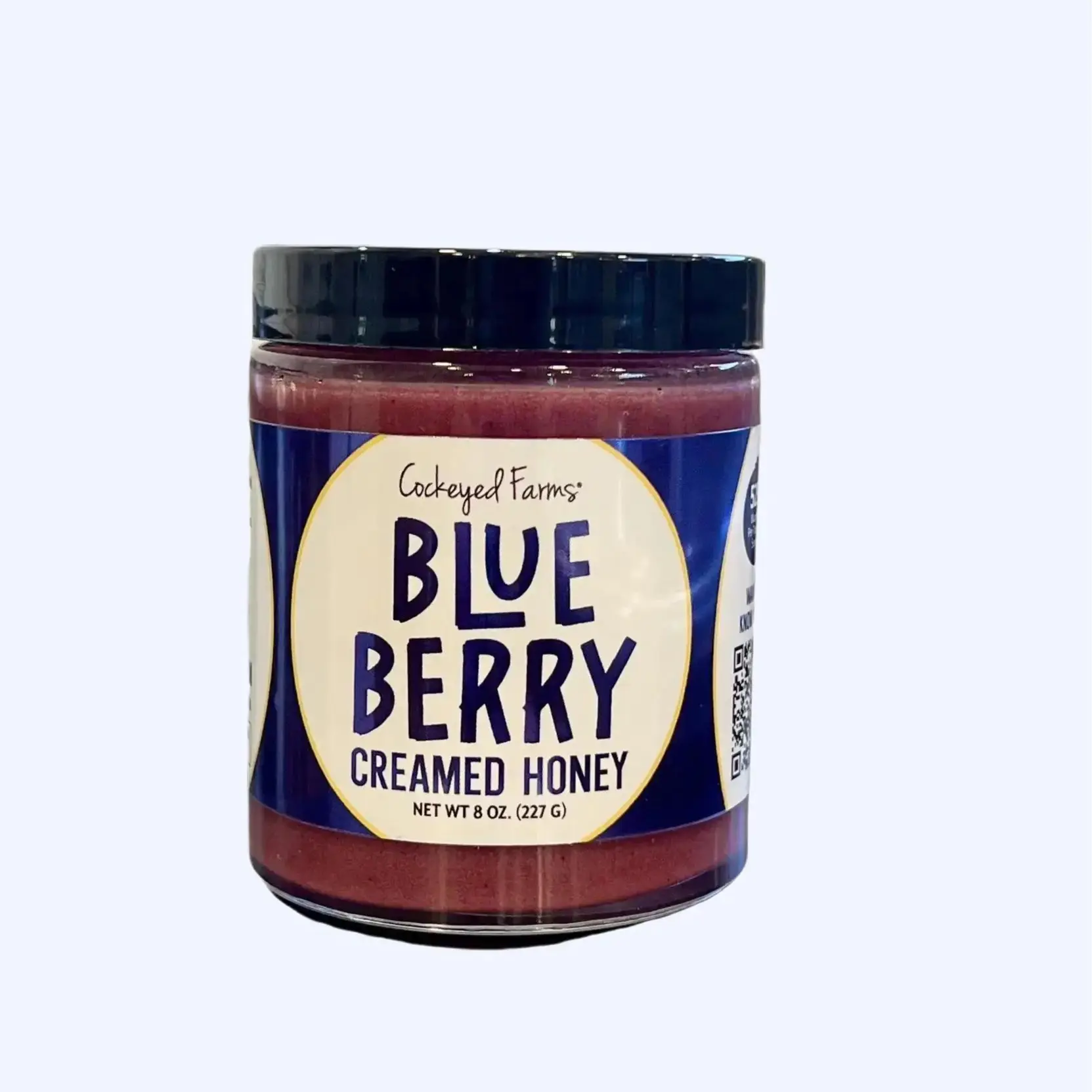 Cockeyed Farms Blueberry Creamed Honey - 8 oz Jar - Organic Freeze-Dried Berries - Superfood Time Capsule - Kid Approved - Antioxidant-Rich - 525 mg Serving