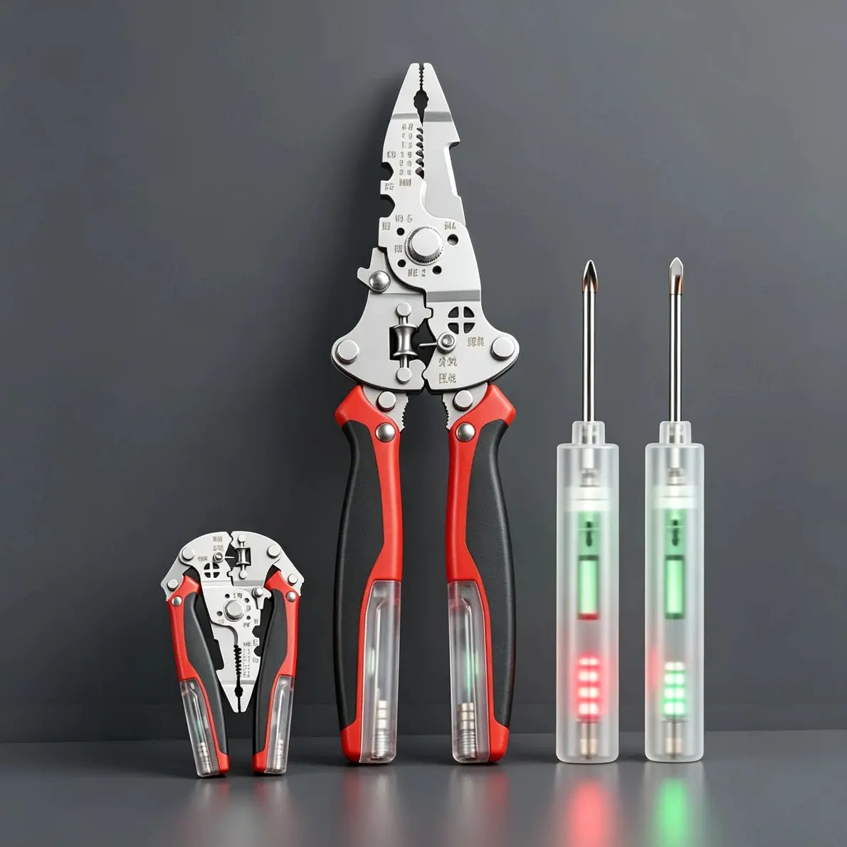 10-in Heavy Duty Wire Stripper Pliers, 18-in-1 Multitool with Built-in Voltage Tester, 2 Detachable Tester Pens, Cable Cutter, Twister, Crimper