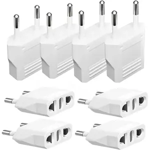 8 Pack US/CA to EU European Plug Adapter-Type C Plug, 2-Prong to 2-Prong Europe Outlet Travel Adapters Universal Power Jack Wall Plug Travel from USA/Canada to Europe/Asia