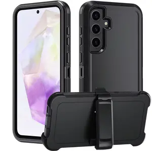 Rugged Defender Phone Case for ( Samsung Galaxy S25FE ) Shockproof Heavyduty Protection Case Cover With Belt Clip Casing
