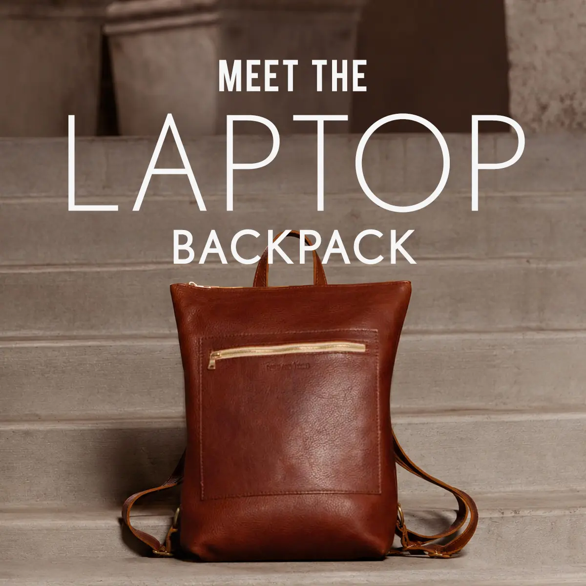 Portland Leather Laptop Backpack - Real Leather Commuter Backpack & Work Bag