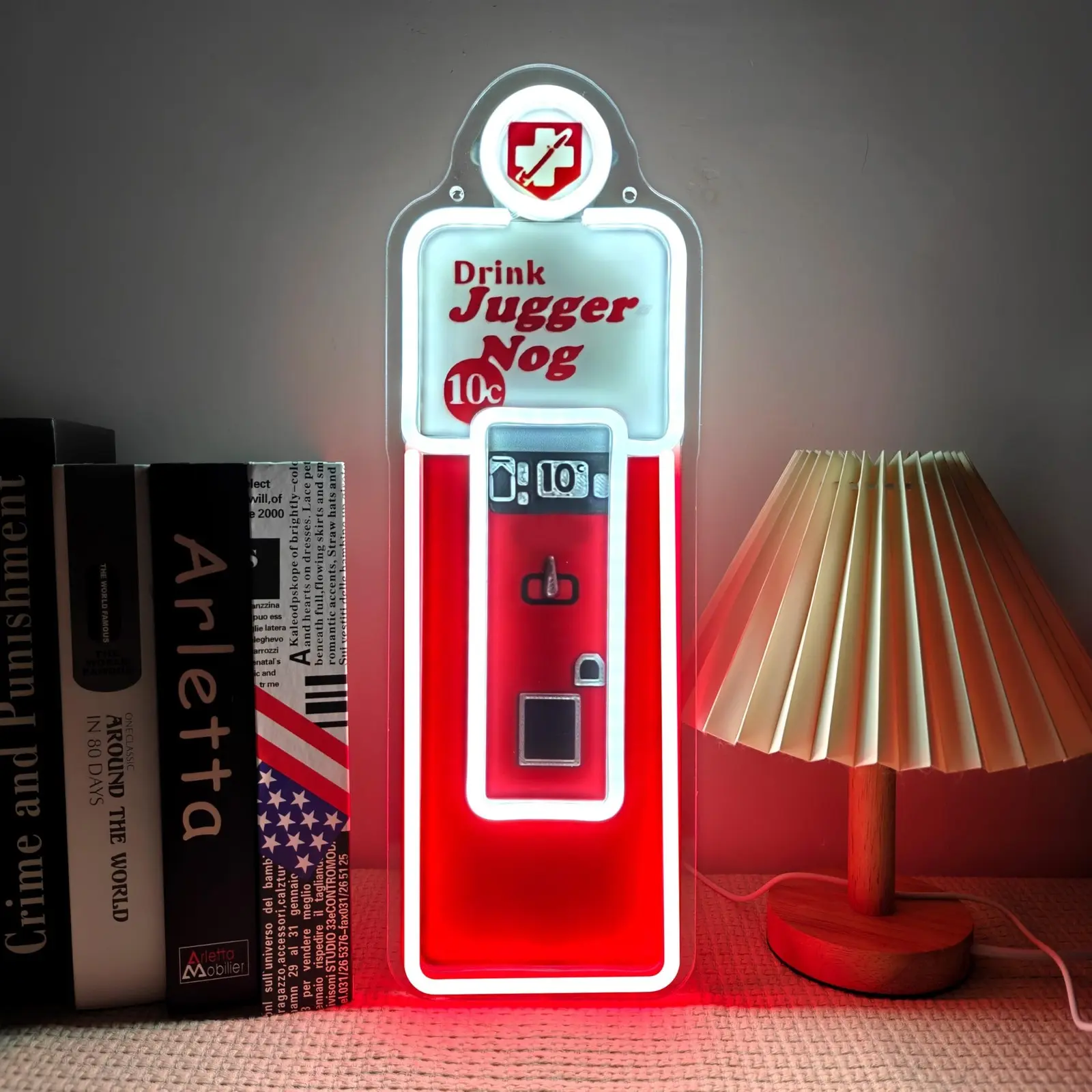Juggernog COD Merch LED Neon Sign Vending Machine Light Box Gamer Room Wall Decor Gaming Setup Accessories Man Cave Stuff Retro Desk Night Light Cool Christmas Birthday Gifts for Men Boyfriend Son