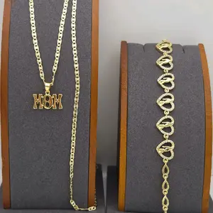 MOM beautiful set chain 24"inches bracelet 7 to 9"inches  with stones beautiful design