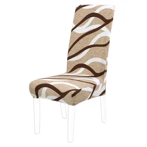 Unique Bargains Dining Chair Cover, Stretch Bar Stool Slipcover Kitchen Chair Protector Spandex Chair Seat Cover for Home Decorative/Dining Room/Party/Wedding (Medium,String Pattern)