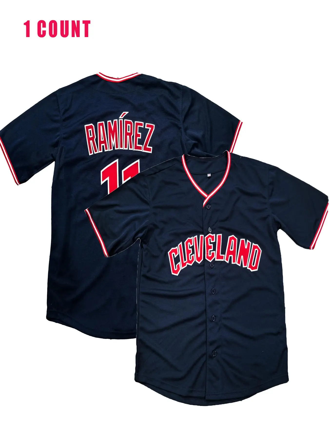 Men's Ramirez 11 Baseball Jersey, Casual Loose-fitting Baseball Jersey, Quick Drying Breathable Sportswear Top for Outdoor Sports, Sports Tops, Stylish Jersey