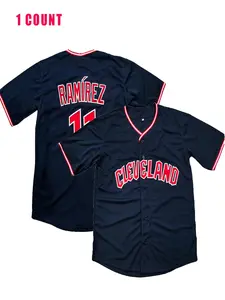 Men's Ramirez 11 Baseball Jersey, Casual Loose-fitting Baseball Jersey, Quick Drying Breathable Baseball Top for Outdoor Sports, Sports Tops