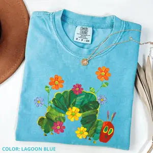 Comfort Colors Eat The Rich Shirt, The Very Hungry Caterpillar T-Shirt, Book Lover Gift, Teacher Gift, Back To School Shirt Cute Women Tee Cotton Fabric Womenswear Top