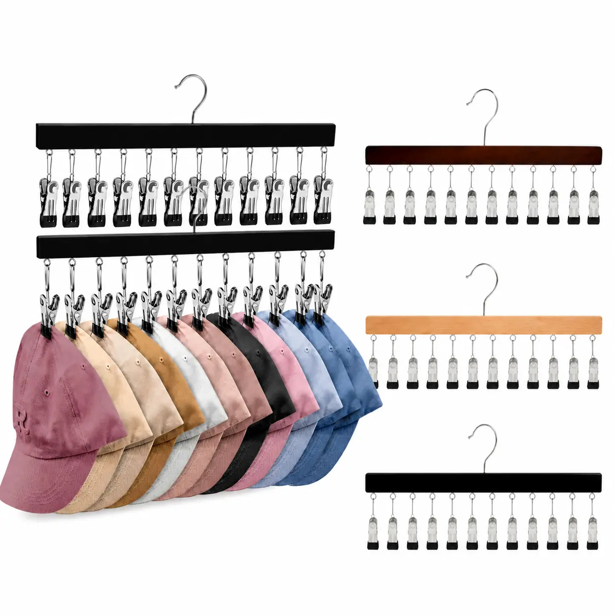 Legging Organizer for Closet, Pants Hangers with Clips Holds 20 Leggings, Jeans, Hats, Shorts, Socks, 360 °   Rotating Space Saving Hanging Clothes Organizer for Closet Organizers and Storage 2Pcs