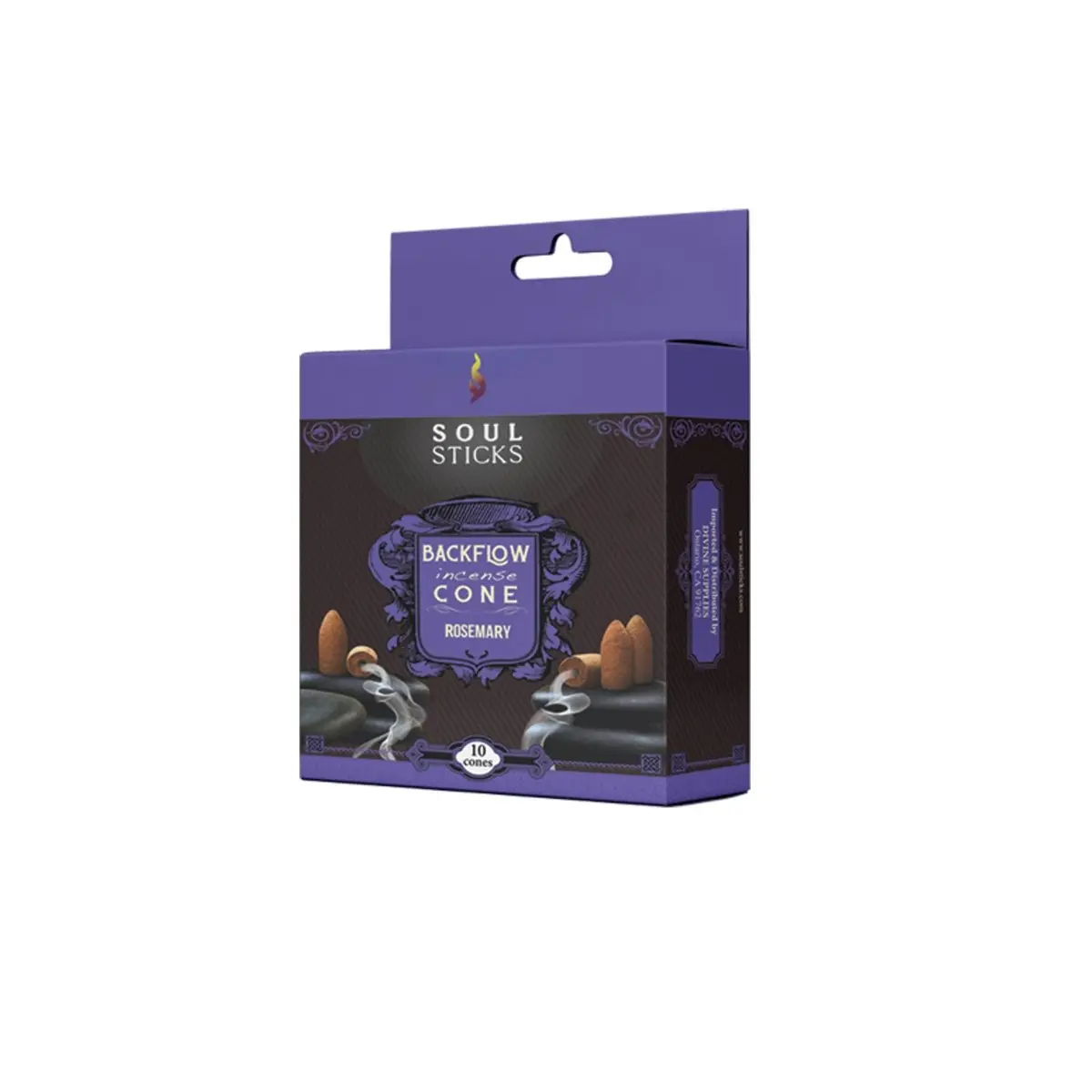Scented Rosemary Backflow Incense Cones - Soul Sticks, 12-Count for Meditation, Preparation Before Spellwork
