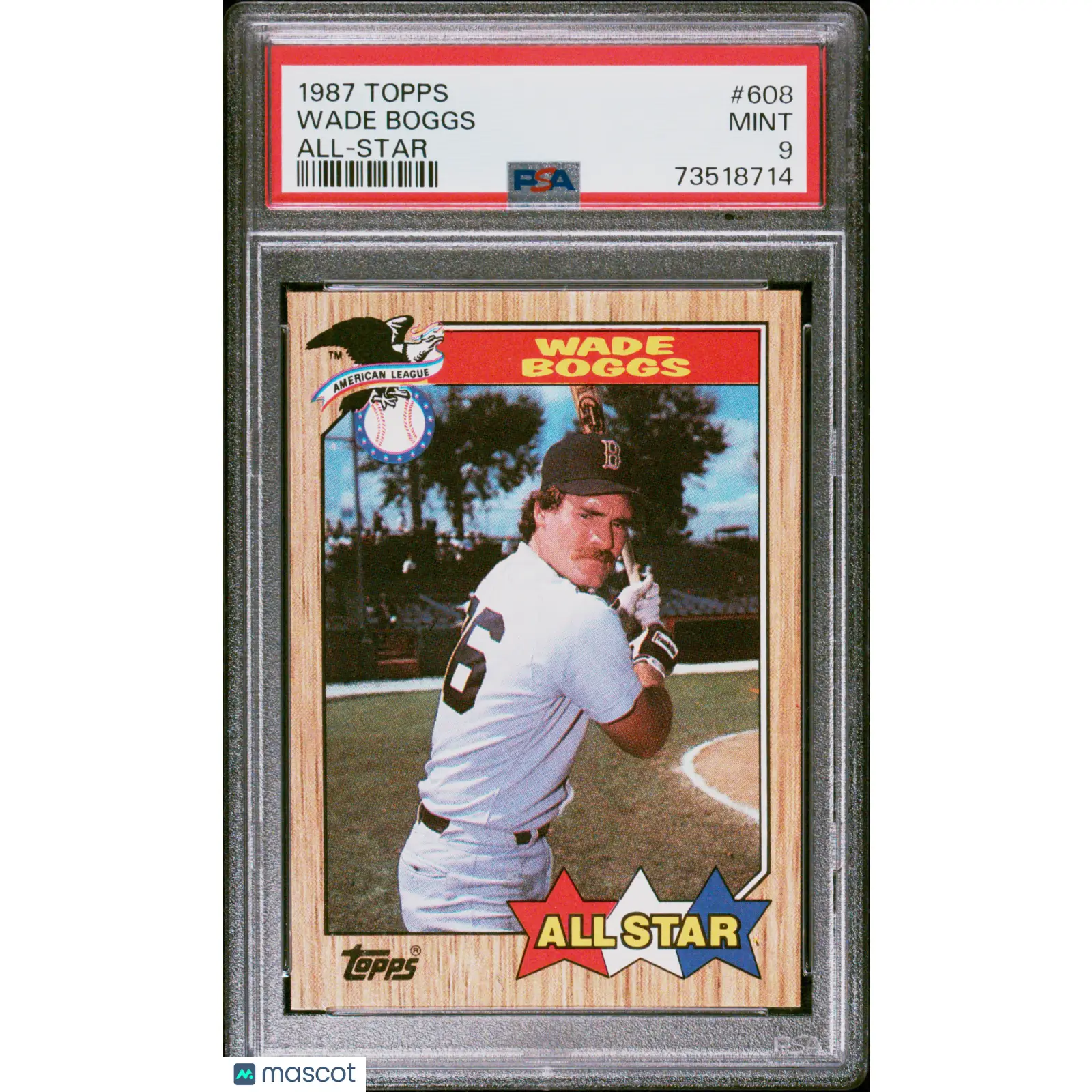 Wade Boggs PSA 1987 Topps Baseball #608 9 73518714
