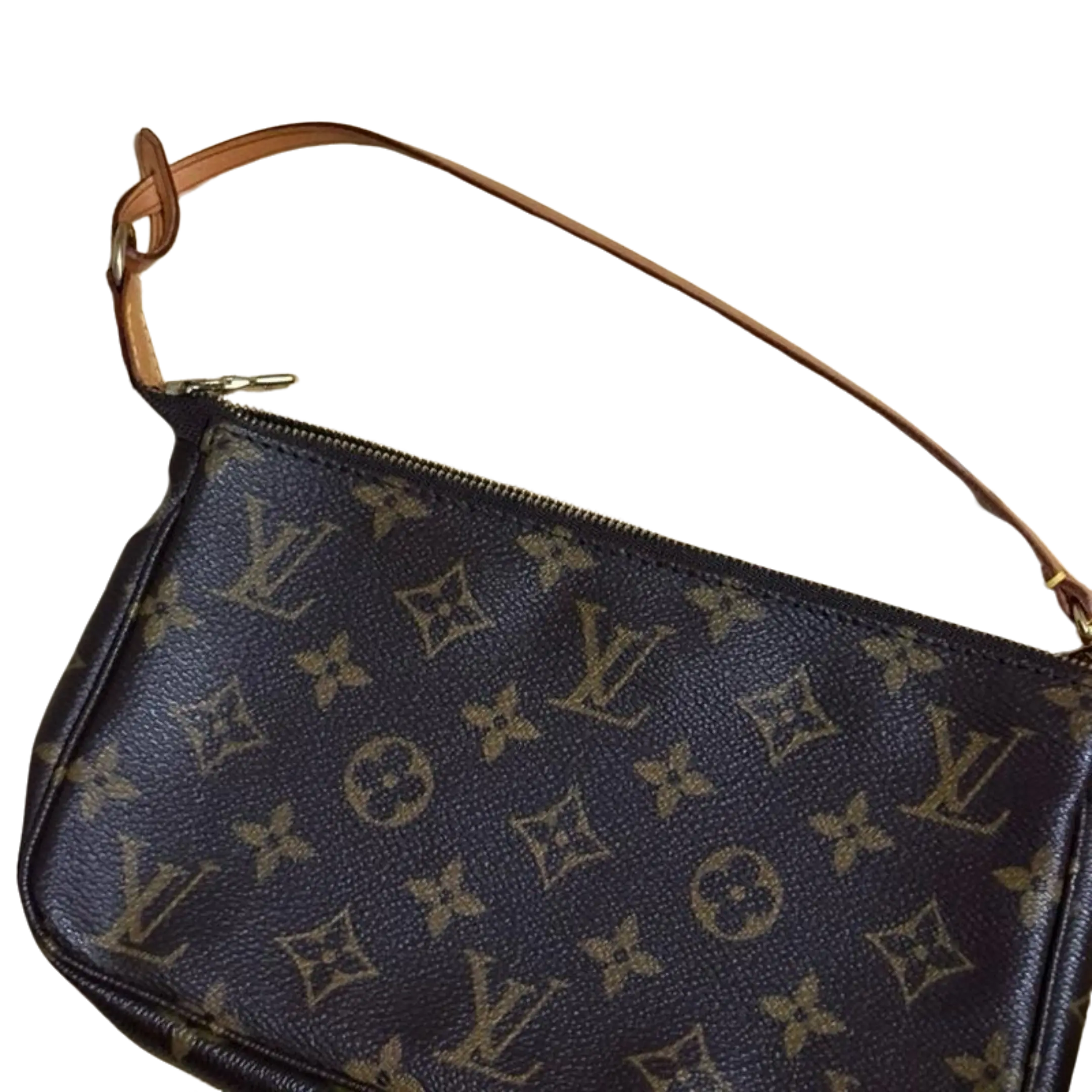 Pre-owned Louis Vuitton canvas Small Leather Goods Monogram Organizer Zip Clutch & Wristlet Gold Mini Small Leather Good
