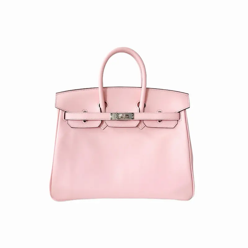 Pre-owned HERMÈS leather Tote Bags Hermes birkin Sakura pink swift 25 bag