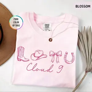 Comfort Colors Cloud 9 Cowgirl Shirt, Pink Western Shirt, 6 Months Later Tee, Country Concert Shirt, Country Music Shirt, Music Fan Gift