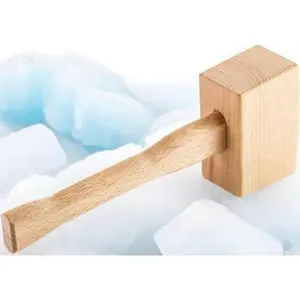 Solid Beech Woodworking Hammer - 9.5" Hand Tool for Carpentry - Durable Manual Mallet for Ice Chiseling - Ergonomic Wooden Hammer - Heavy Duty Crafting Tool for Wood Projects repair  tools