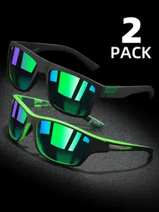 Unisex Simple Style Plain Color Sunglasses, Trendy Casual Sporty Sunglasses for Everyday Use, Fashion Accessories for Outdoor Activities, Sports Outdoor Accessories, Outdoor Sports Eyewear