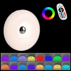 RGB Donut Mood Light for Bedroom Decor 16 Color Lights ​Acrylic-Orange Donut Mood Lamp, Plug-in Swing Arm Wall Light for Ambient Glow, Warm Retro Modern Lighting for Bedroom Wall, Living Room, Hallway, Creates Cozy Atmosphere​