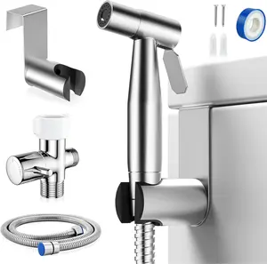 Bidet Sprayer for Toilet,Handheld Bidet Spraye,Cloth Diaper Sprayer Water Kit,Bathroom Hand Held Bidet Shower for Self Cleaning,Stainless Steel and Easy to Install Adjustable Flow Control