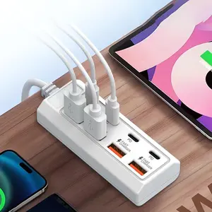 8-ports USB Adapter, 25W USB HUB Fast Charging Multi-interface, Wide Compatibility Compatible with USB Interface Devices