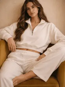 Cropped half-zip