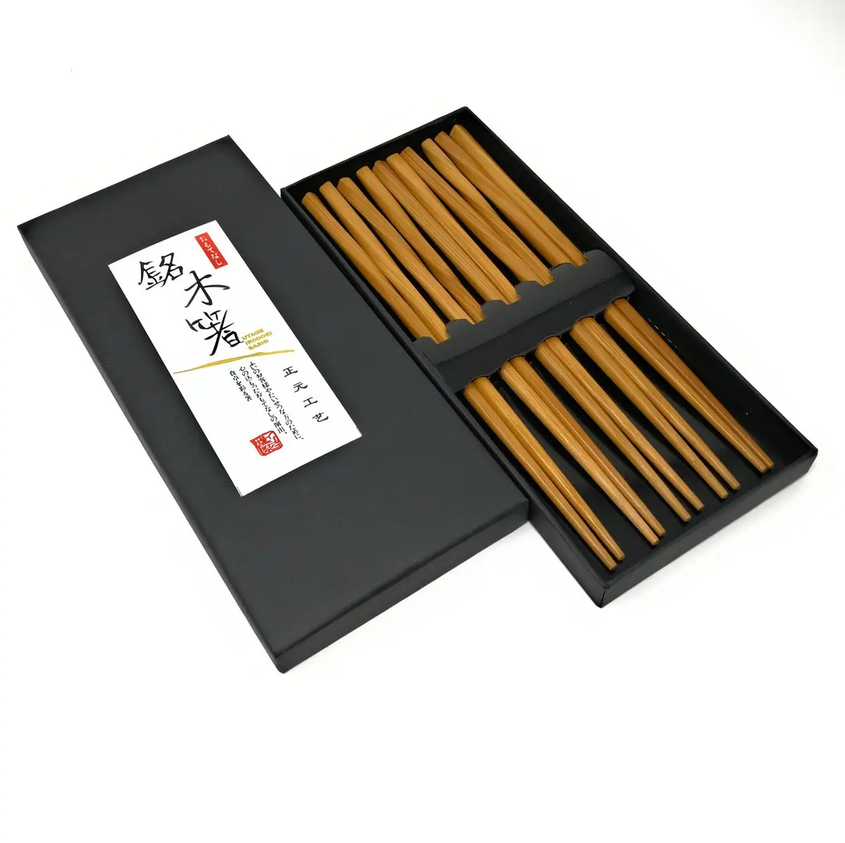 Thy Home 5-Pair Elegant Twist Bamboo Chopsticks - Natural, Non-Plastic, Modern, Dishwasher Safe Kitchen Cutlery & Tableware, Dishwasher Safe Chopsticks, Modern Chopsticks