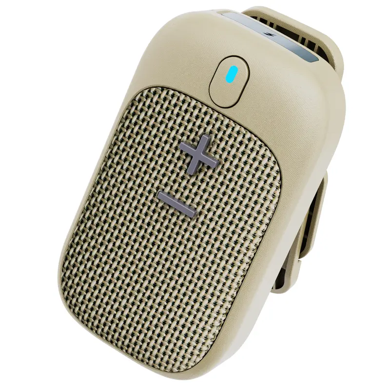 Wearable Bluetooth Speaker with IPX5 Water-Resistant Magnetic Clip-On, Built-in Mic, Off White Audio Metal Compact Smartphone Design