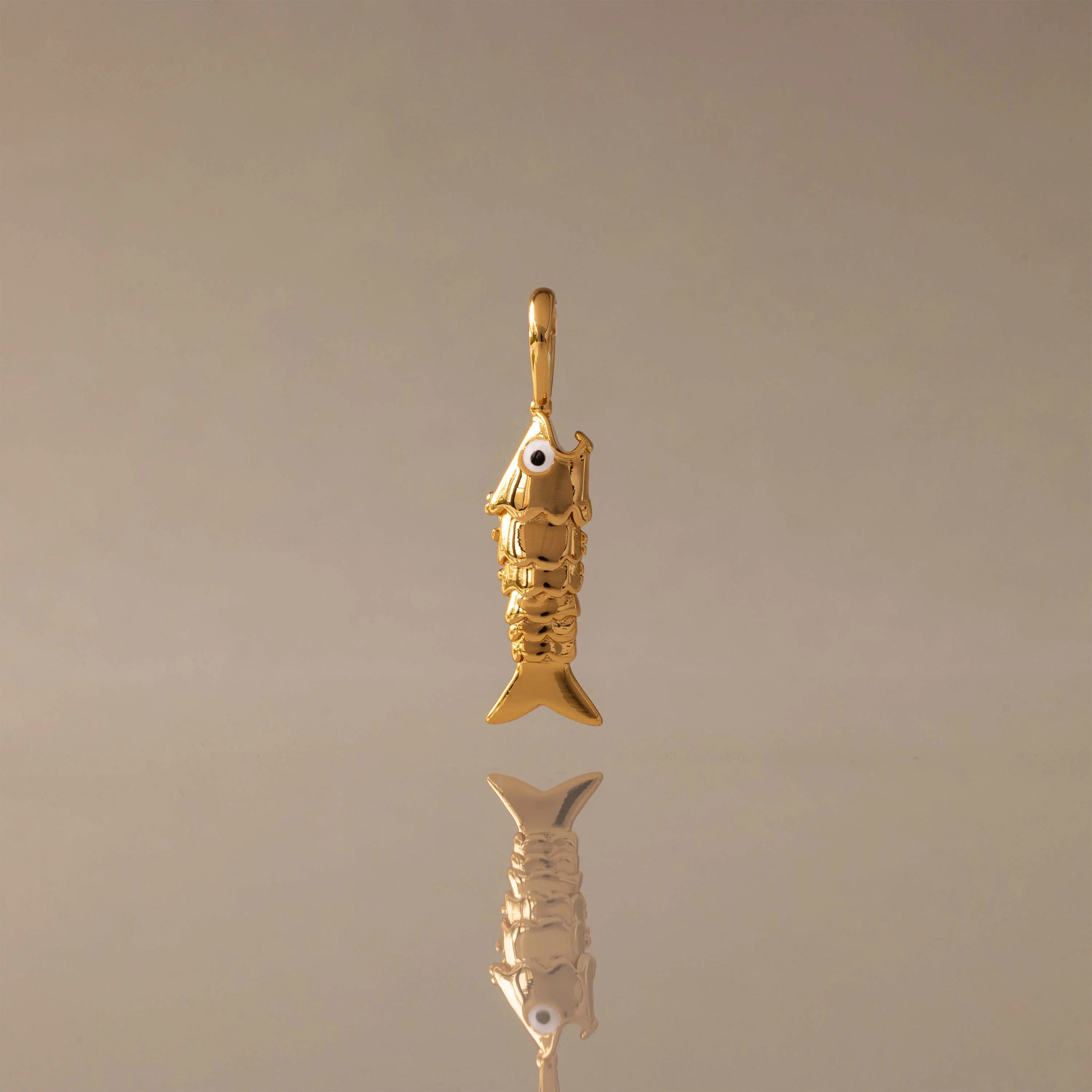 Swimmer Fish Charm by Caitlyn Minimalist - Textured Koi Fish Pendant for Necklaces - Ocean Charm Jewelry - Best Friend Gift