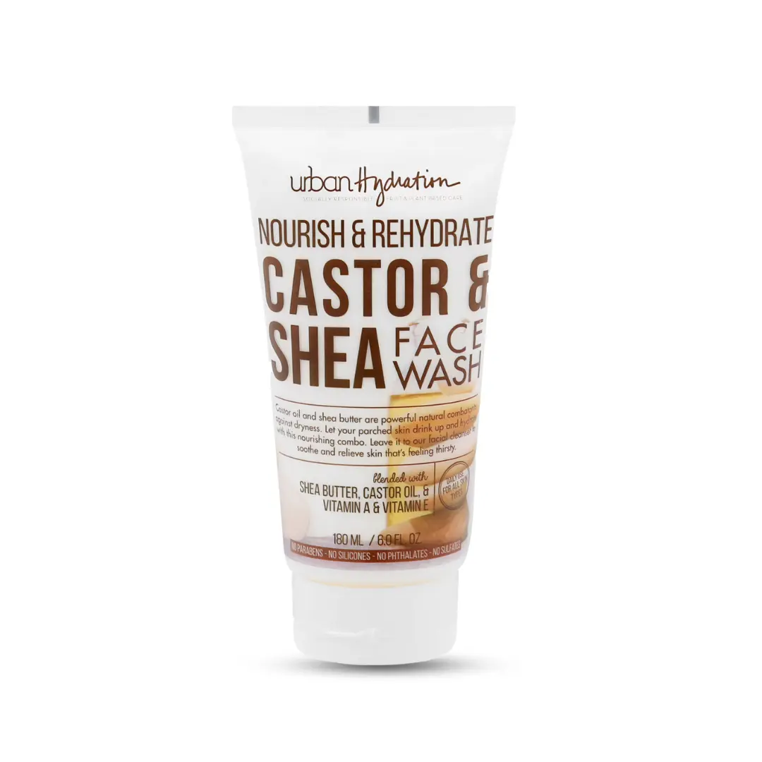 Urban Hydration Castor & Shea Creamy Hydrating Facial Cleanser - Cleansing, Skin Hydration, Glow Skin, Hydrating and Balancing Skincare Cleanser