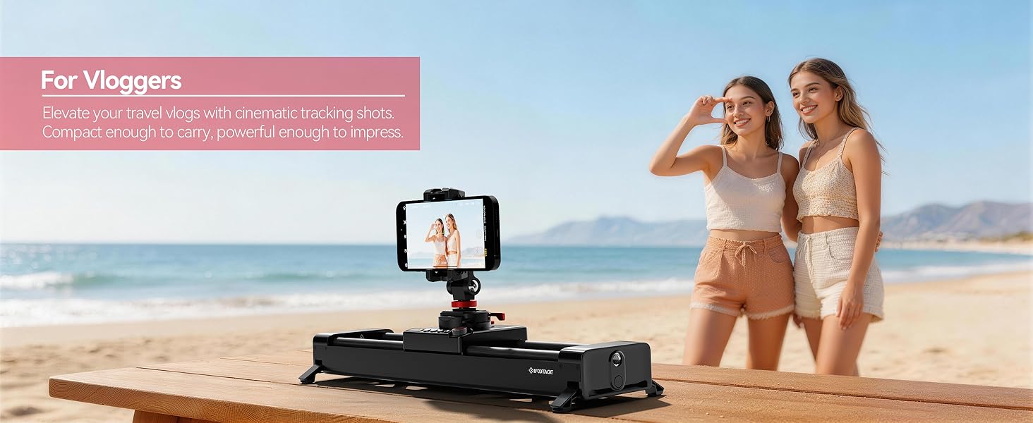 IFOOTAGE Pico Pro Motorized Slider Phone Gimbal Stabilizer, 15.7'' 2-Axis Phone Gimbal Portable Stabilizer fo iPhone/Android/ Insta360 Action Cams/DJI Pocket 3/4, Payload 3.3lb, Smartphone, Accessories, Camera Rig Stabilizers & Supports