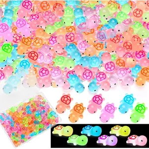 60 count Luminous Mini  Turtles Sea Turtles Figurines Glow in The Dark - 6 Colors Mini  Decoration for Garden Lawn and DIY Craft