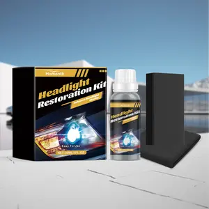 Headlight Restoration Kit - Quick Headlight Polish & Cleaner, Restores Yellowed Cloudy Headlights, Enhances Clarity & Brightness, Easy DIY with Sponge & Towel 30ml/1 fl oz