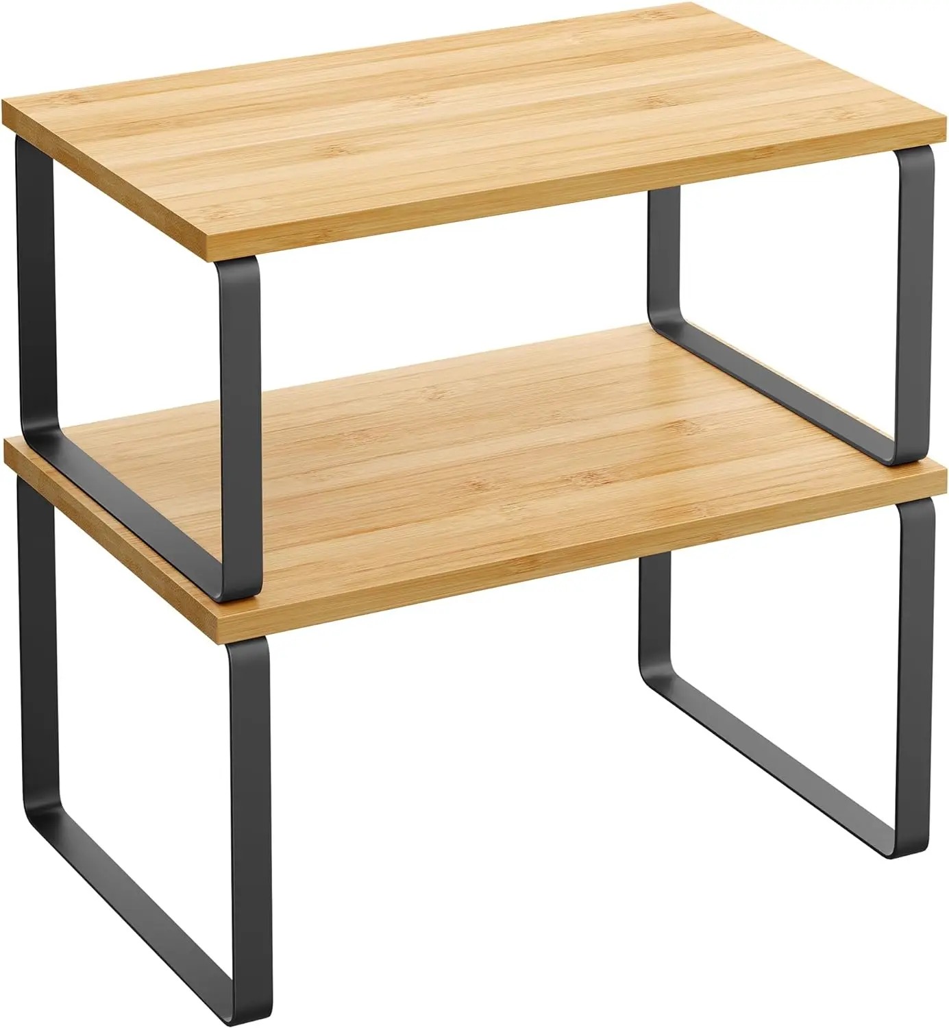 Set of 2 Kitchen Cabinet Organizer, Stackable Spice Racks, Kitchen Storage Shelves