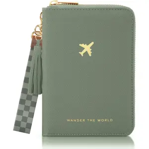 Beautiful Passport Holder for Travel with Wristlet Strap - All-in-One Wallet for Women with Card Slots and Tassel Keychain - Perfect RFID Blocking Case Keep Your Travel Documents Organized & Safe