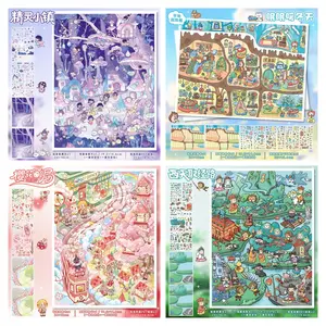 Sticker Book 3D Miniature Scene DIY Craft Kit - Free Tweezers Sale | 4 Themes: Fairy Town, Cozy Winter, Sakura Post Office, Mythic Journey | Aesthetic Scrapbooking Supplies, Fast Shipping US Warehouse