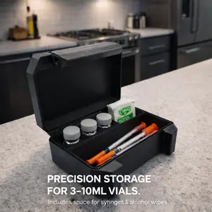 3-Slot 10ml Vial Storage Case | Injection Supply Organizer for Home & Travel