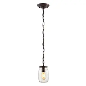 JONATHAN Y Camden Iron Classic Midcentury Pendant Lantern; for Living Room, Bedroom, Kitchen, Office