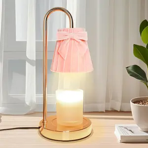 Bow Flannel Candle Warmer Lamp with Timer and Dimmer, for Mom/Wife, Melt Wax Warmer Lamp with 2 Bulbs for Candle Jars House Warming   Christmas Decor