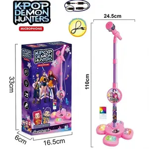 Microphone Electronic Piano, Boys Girls Super Cool Light Music Toy Gift, K-Pop Demon Hunter Kids Glowing Toy