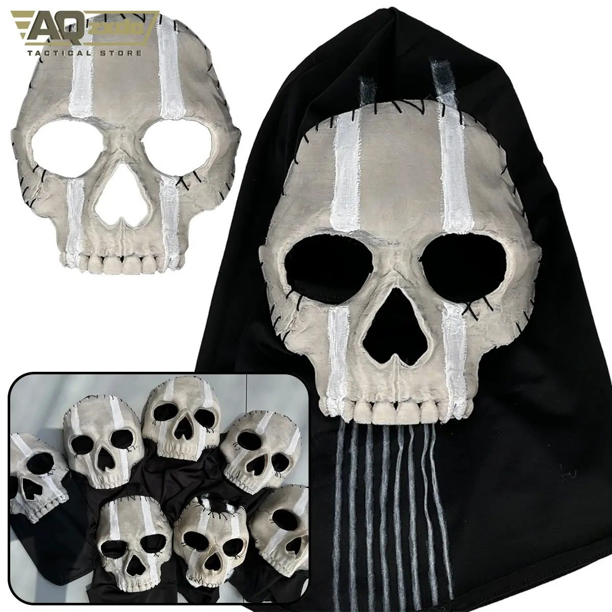 AQzxdc Cod 16 Simon Riley Ghost Mask V2 Operador MW2 Airsoft COD 19 Cosplay War Zone Tactical Full Mask Party Decoration Supplies shiesty mask cat ski mask Skeleton Mask